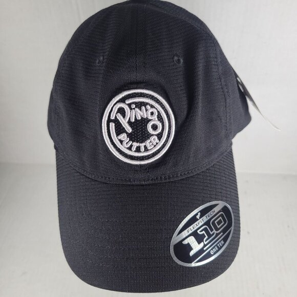 Ping Putter Black Unstructured Flexfit Tech One Ten Snapback Adjustable Golf Hat - Picture 1 of 8